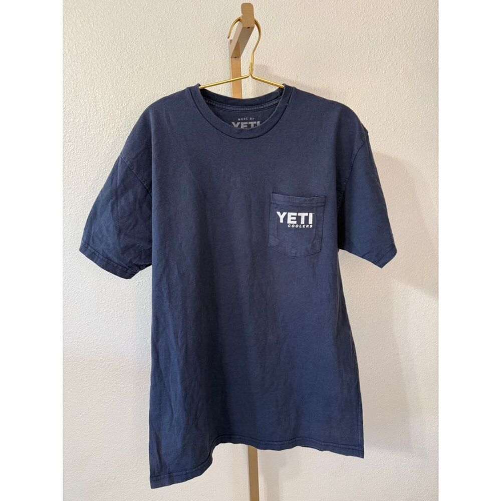 Yeti Navy Blue Tee with White Logo-large